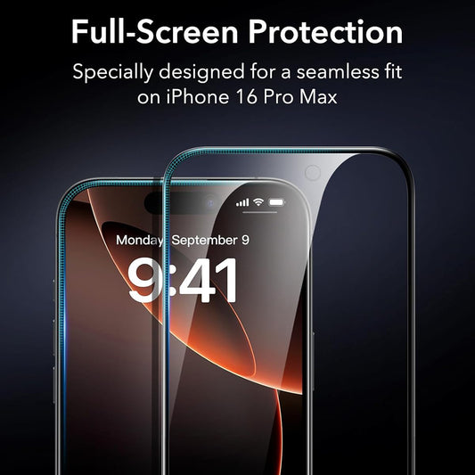 ESR Screen Protector for Apple iPhone 17 / 16 Pro, Tempered Glass, Full Glue, Set of 3 Pieces
