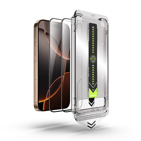 Techsuit TitanGlass Screen Protector for Apple iPhone 17 Pro Max, Tempered Glass, Full Glue, Set of 2 Pieces, Black