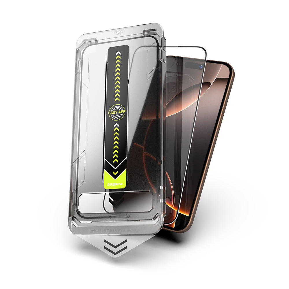 Techsuit TitanGlass Screen Protector for Apple iPhone 17 Pro, Tempered Glass, Full Glue, Black