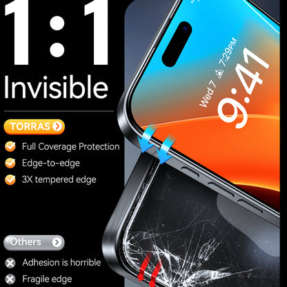 Torras GlassGo Install Master Screen Protector for Apple iPhone 17, Tempered Glass, Full Glue