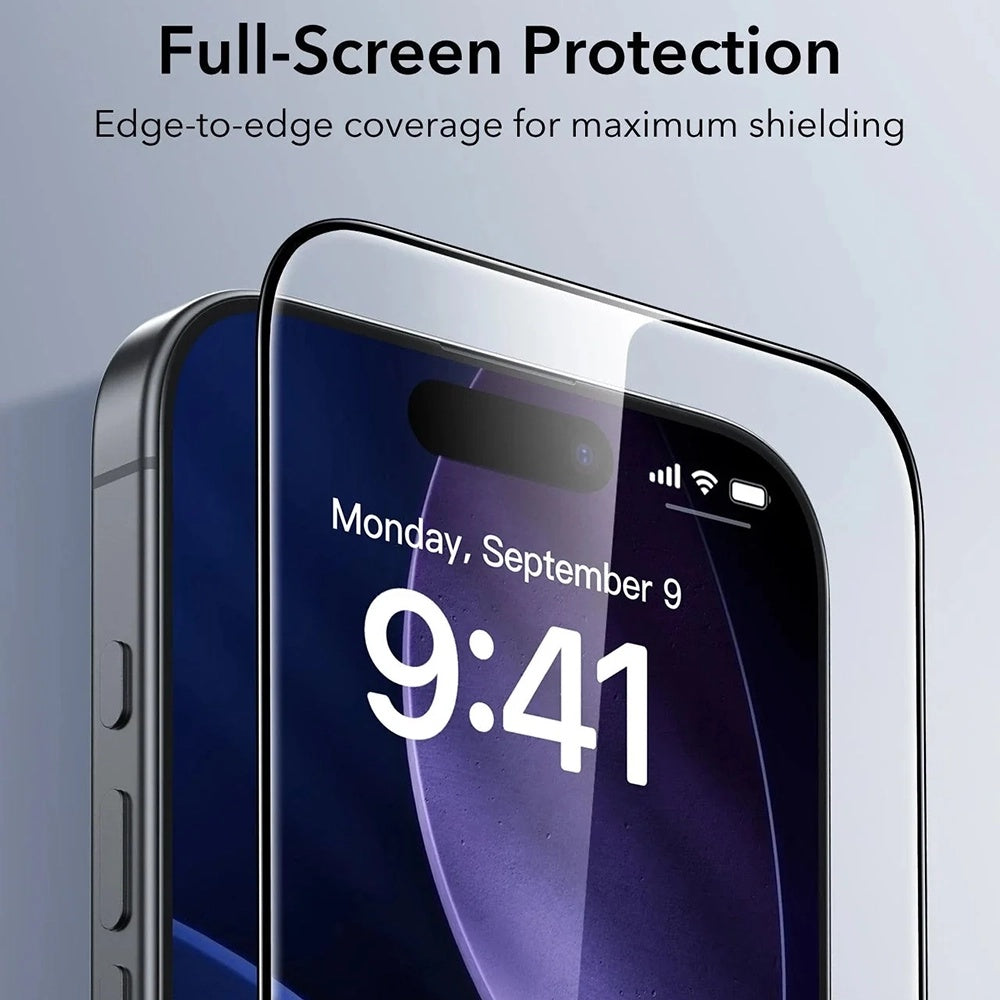 ESR UltraFit Screen Protector for Apple iPhone 17 / 16 Pro, Tempered Glass, Full Glue, Set of 3 Pieces