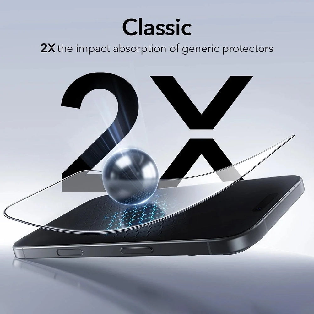 ESR UltraFit Screen Protector for Apple iPhone 17 Air, Tempered Glass, Full Glue, Set of 3 Pieces