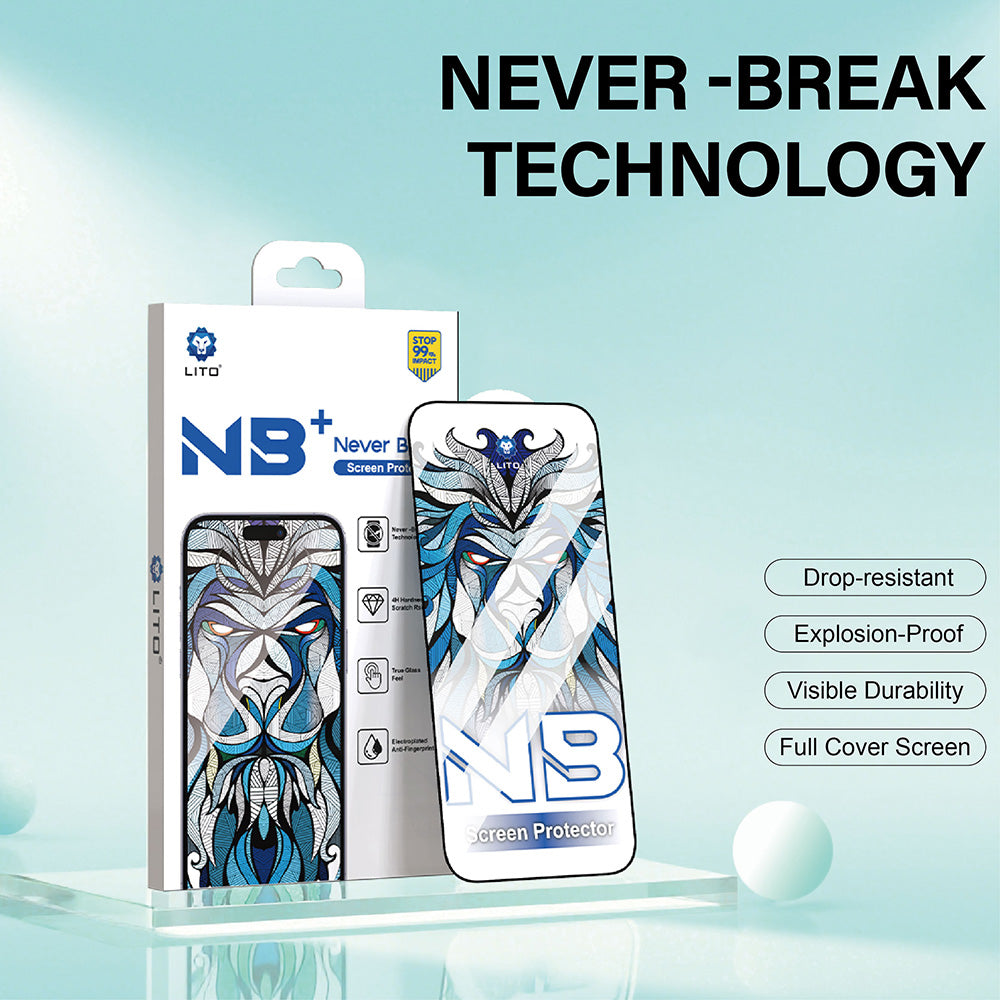Lito NB Screen Protector for Apple iPhone 17 Air, Tempered Glass, Full Glue, Black