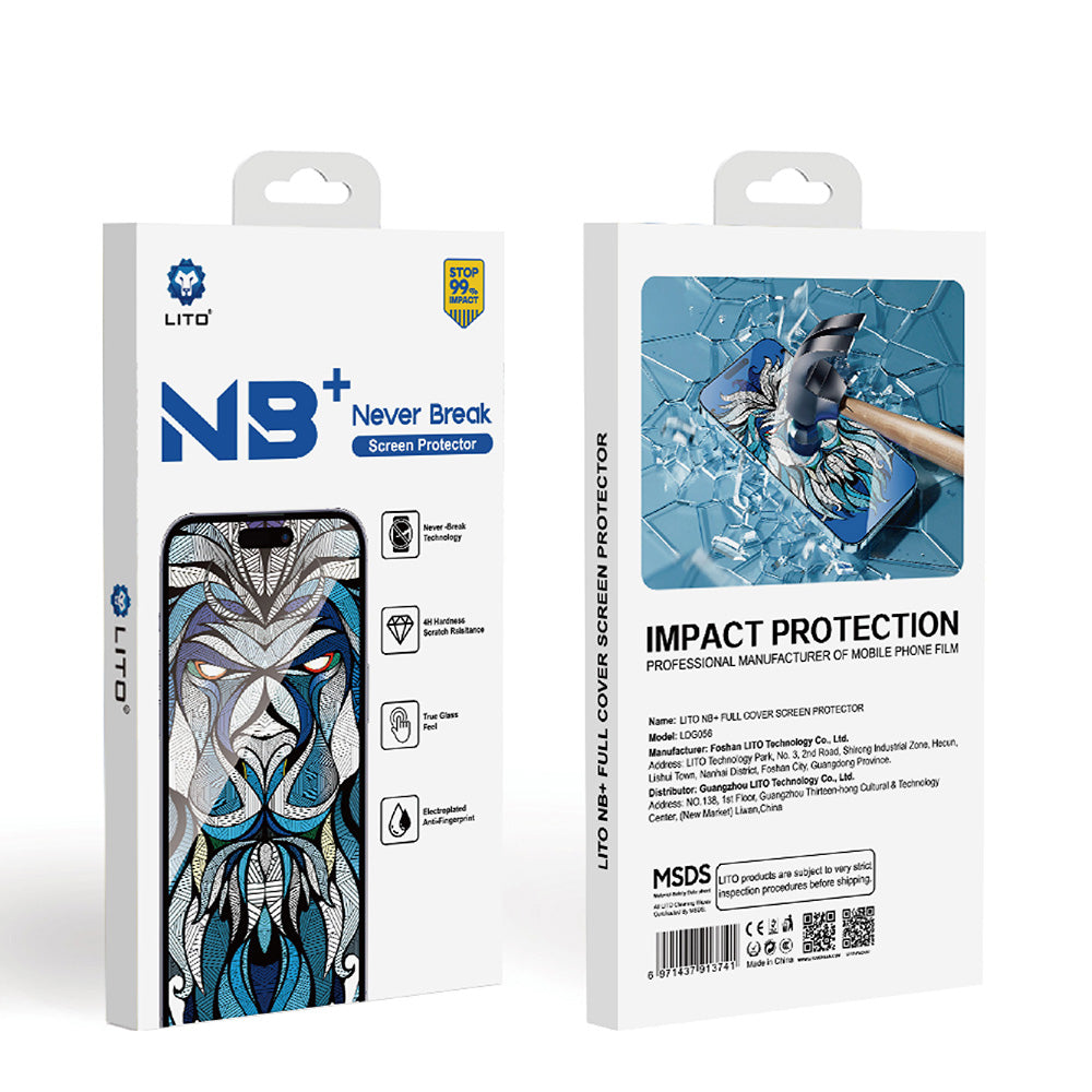 Lito NB Screen Protector for Apple iPhone 17 Air, Tempered Glass, Full Glue, Black