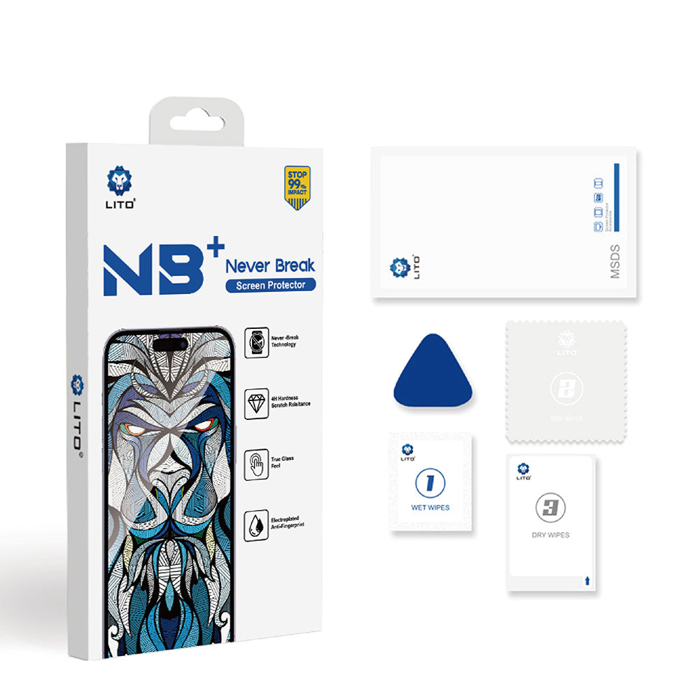 Lito NB Screen Protector for Apple iPhone 17 Air, Tempered Glass, Full Glue, Black