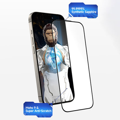 Privacy Screen Protector Blueo Sapphire Applicator Pro for Apple iPhone 17 Pro / 17 / 16 Pro, Tempered Glass, Full Glue