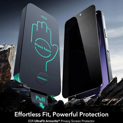 Privacy Screen Protector ESR Armorite UltraFit for Apple iPhone 17 Air, Tempered Glass, Full Glue, Set of 3 Pieces