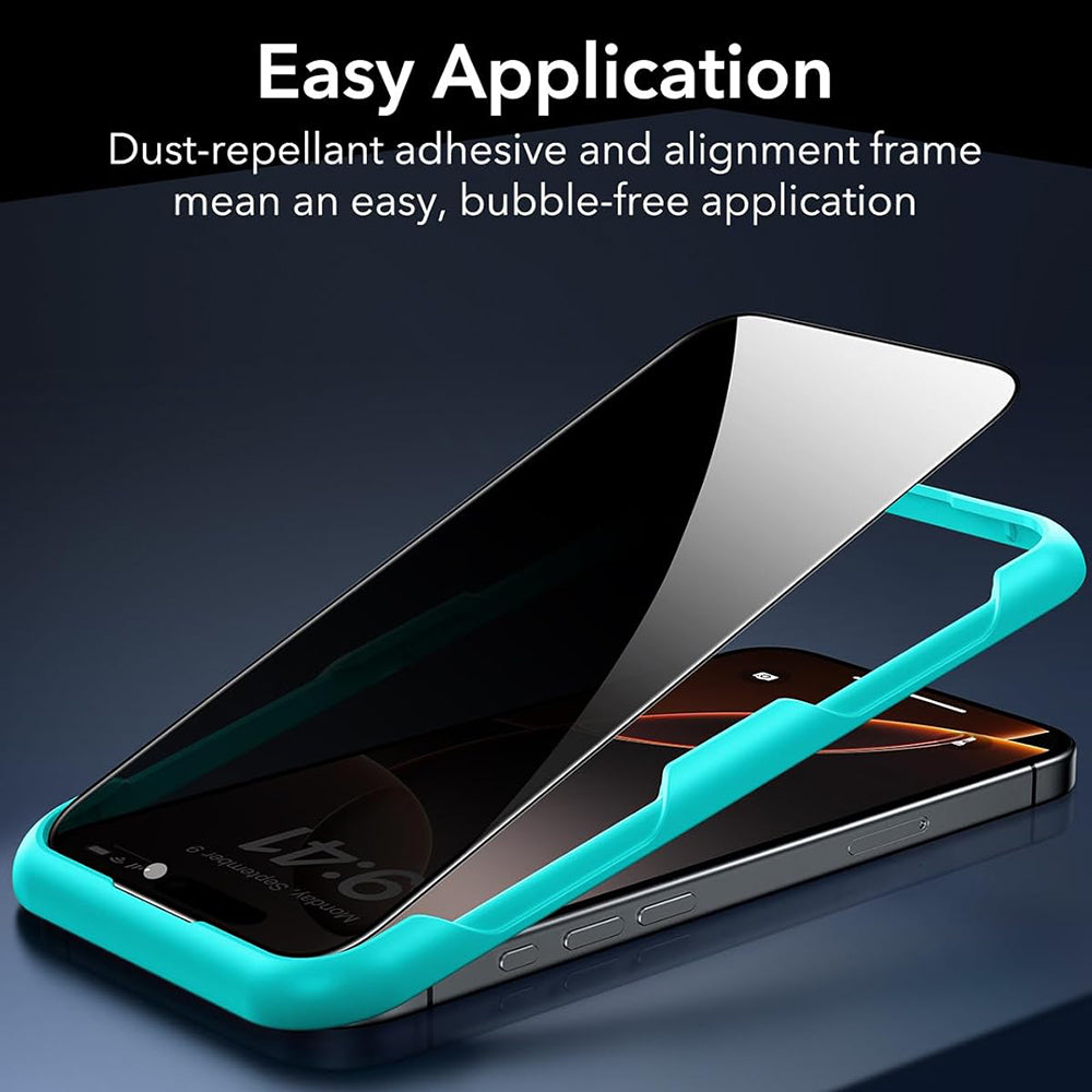 ESR Privacy Screen Protector for Apple iPhone 17 Pro Max, Tempered Glass, Full Glue, Set of 3 Pieces
