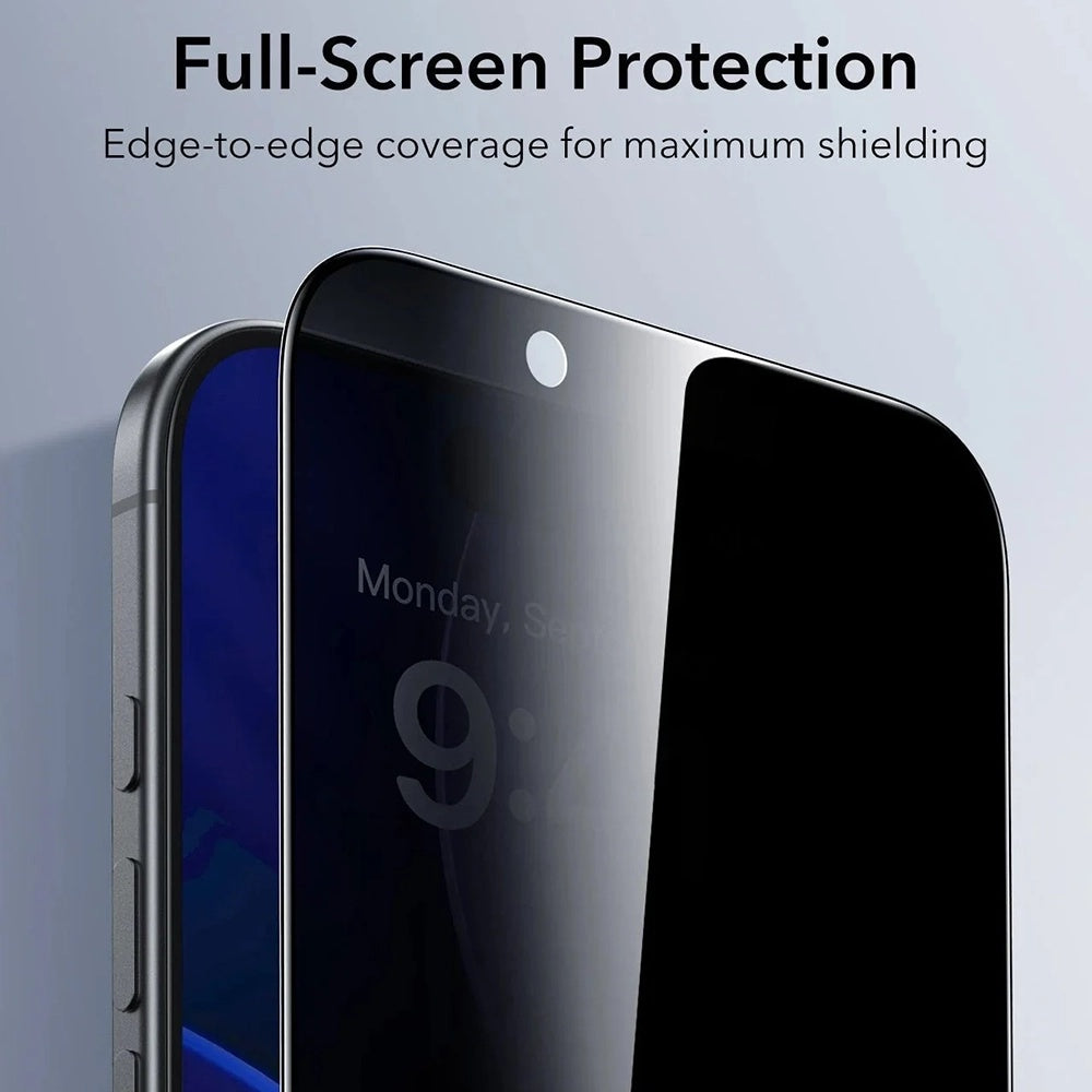 Privacy Screen Protector ESR UltraFit for Apple iPhone 17 Air, Tempered Glass, Full Glue, Set of 3 Pieces