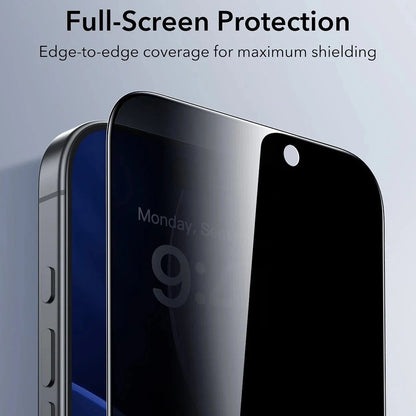Privacy Screen Protector ESR UltraFit for Apple iPhone 17 Pro Max, Tempered Glass, Full Glue, Set of 3 Pieces