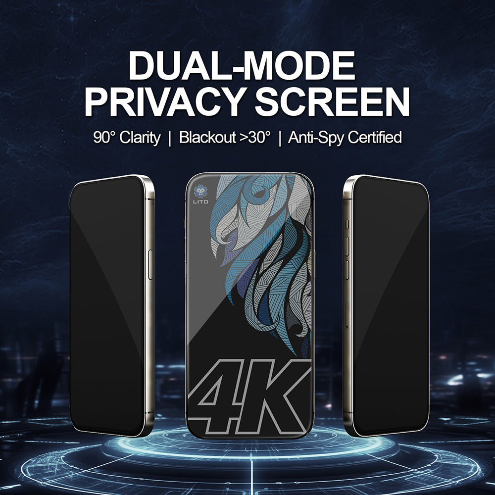 Privacy Screen Protector Lito D+ Max 4K for Apple iPhone 17 Pro Max, Tempered Glass, Full Glue