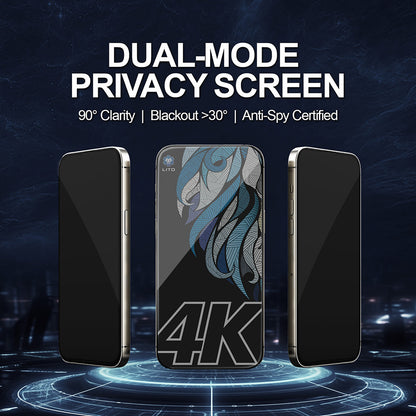 Privacy Screen Protector Lito D+ Max 4K for Apple iPhone 17 Pro Max, Tempered Glass, Full Glue