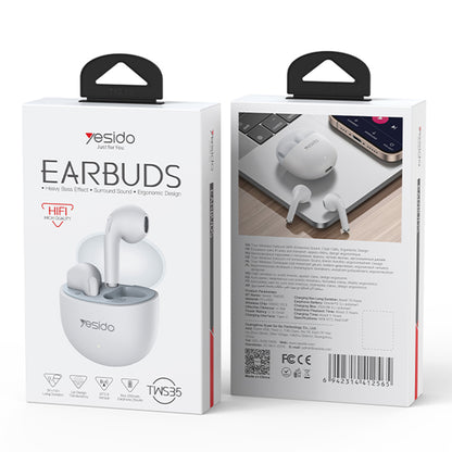 Handsfree Bluetooth Yesido TWS35, TWS, White