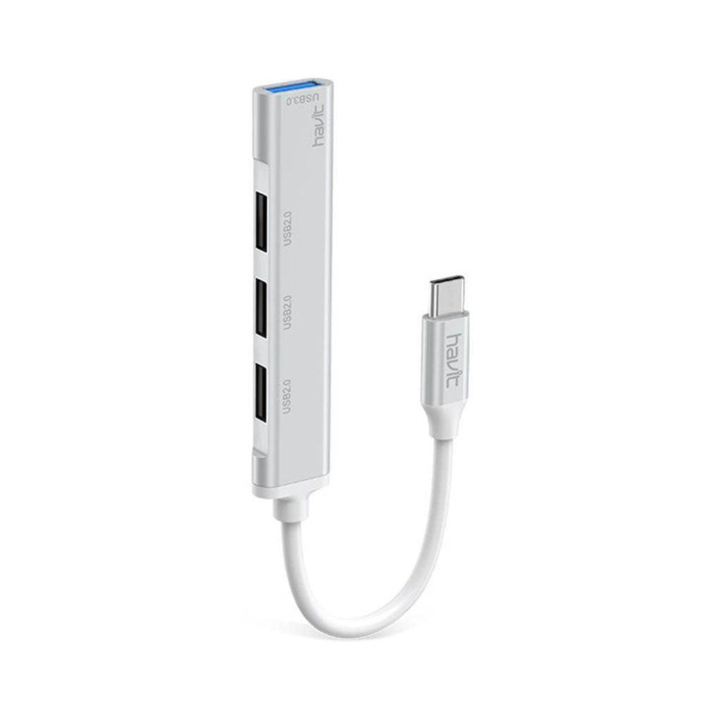 HAVIT HB41 USB-C Hub, 4in1, Silver