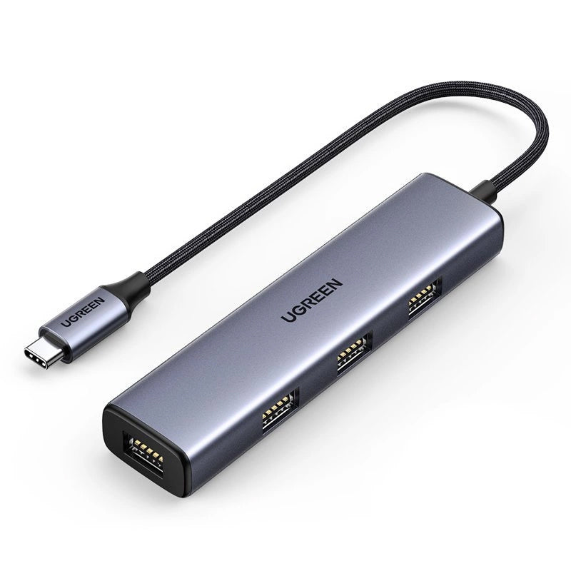 USB-C Hub UGREEN CM473, 4 x USB-A 3.0, 0.20m, Grey 