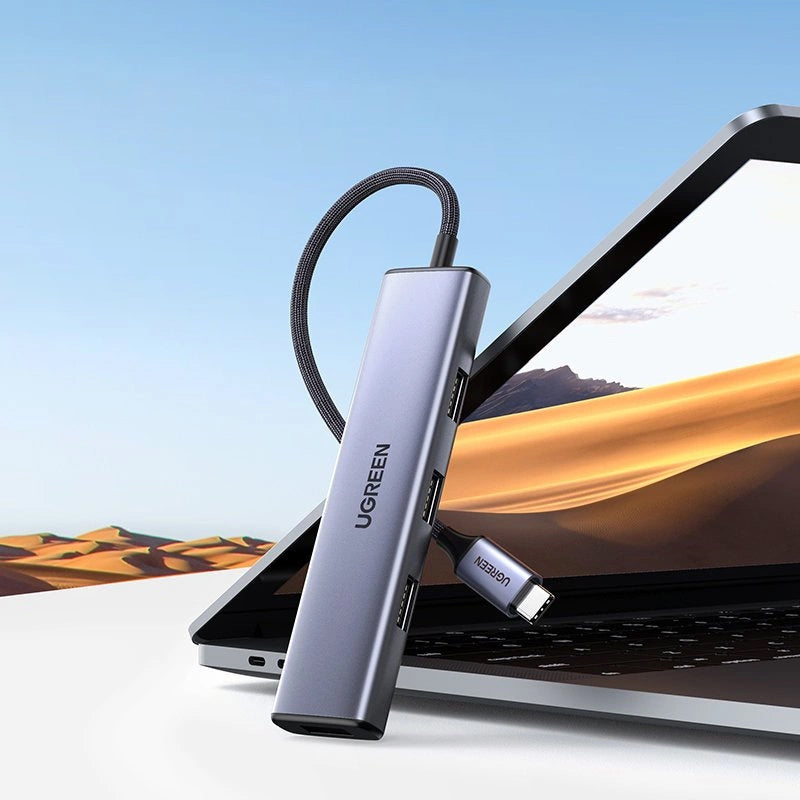 USB-C Hub UGREEN CM473, 4 x USB-A 3.0, 0.20m, Grey 