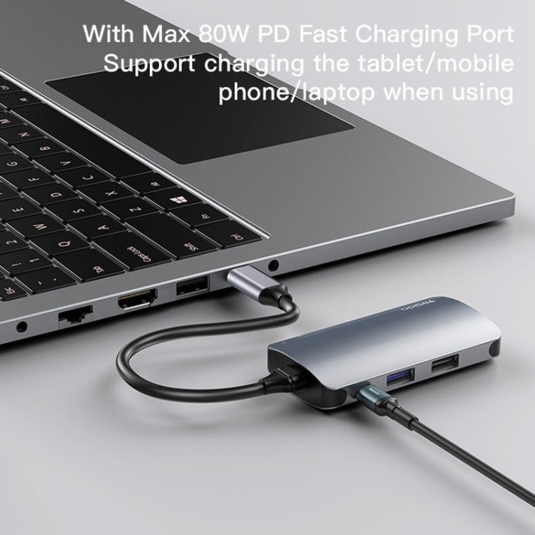 Yesido HB15 USB-C Hub, 6in1, Gray