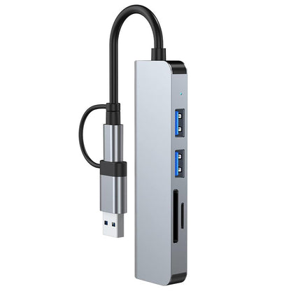 USB / USB-C Techsuit H7 DataBridge Hub, 5in1, Gray