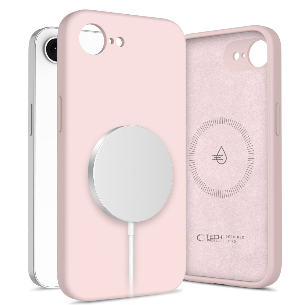 MagSafe Case for Apple iPhone 16e, Tech-Protect, Liquid Silicone, Pink