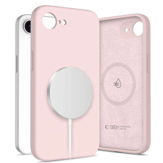 MagSafe Case for Apple iPhone 16e, Tech-Protect, Liquid Silicone, Pink