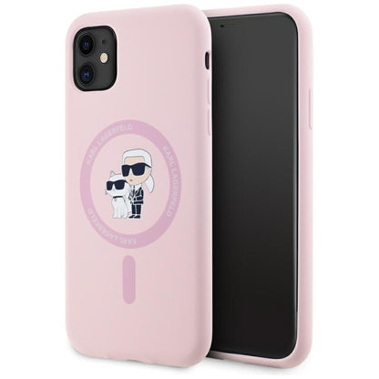 MagSafe Case for Apple iPhone 11, Karl Lagerfeld, Karl & Choupette Silicone, Pink