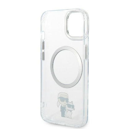 MagSafe Case for Apple iPhone 14 Plus, Karl Lagerfeld, Ikonik Karl & Choupette, Transparent