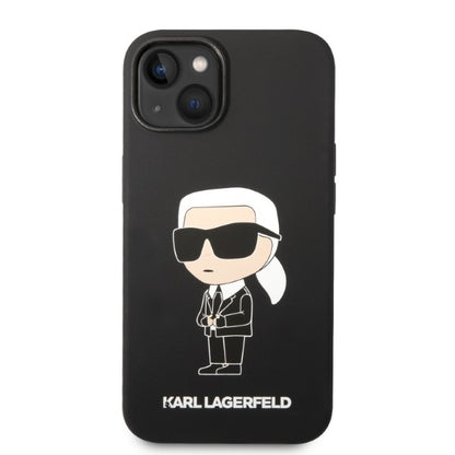 MagSafe Case for Apple iPhone 14 Plus, Karl Lagerfeld, Ikonik Karl Silicone, Black