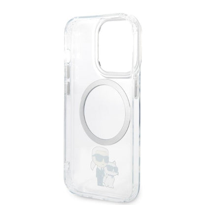 MagSafe Case for Apple iPhone 14 Pro, Karl Lagerfeld, Ikonik Karl & Choupette, Transparent