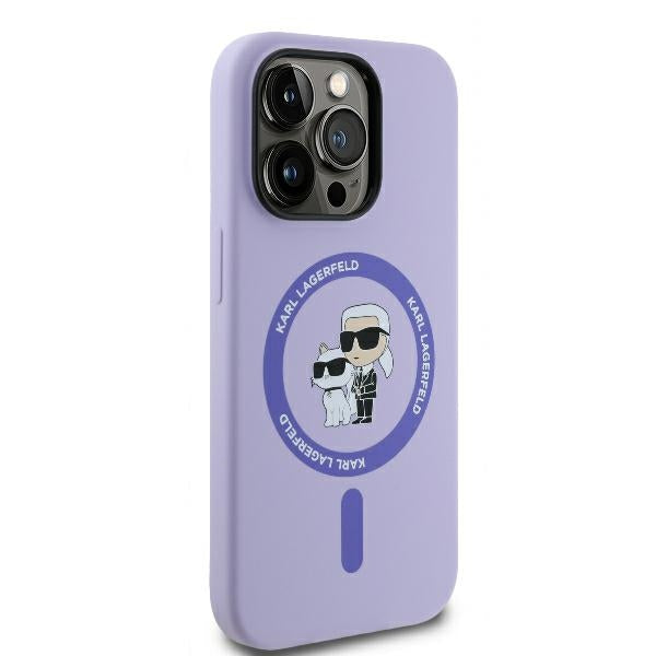 MagSafe Case for Apple iPhone 14 Pro Max, Karl Lagerfeld, Silicone Ring Karl & Choupette, Purple