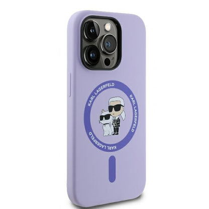 MagSafe Case for Apple iPhone 14 Pro Max, Karl Lagerfeld, Silicone Ring Karl & Choupette, Purple