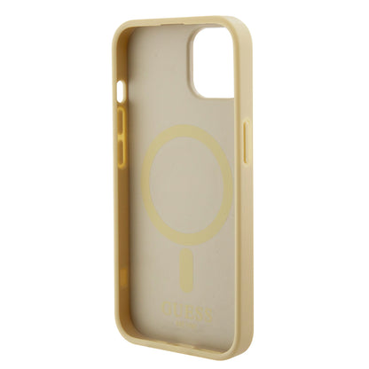 MagSafe Case for Apple iPhone 15 Plus, Guess, Saffiano, Gold