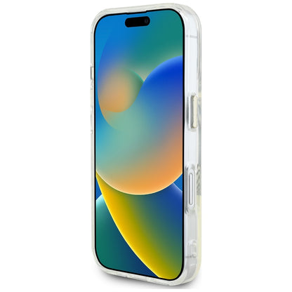 MagSafe Case for Apple iPhone 16, Guess, IML Metal Colored Circle, Pink