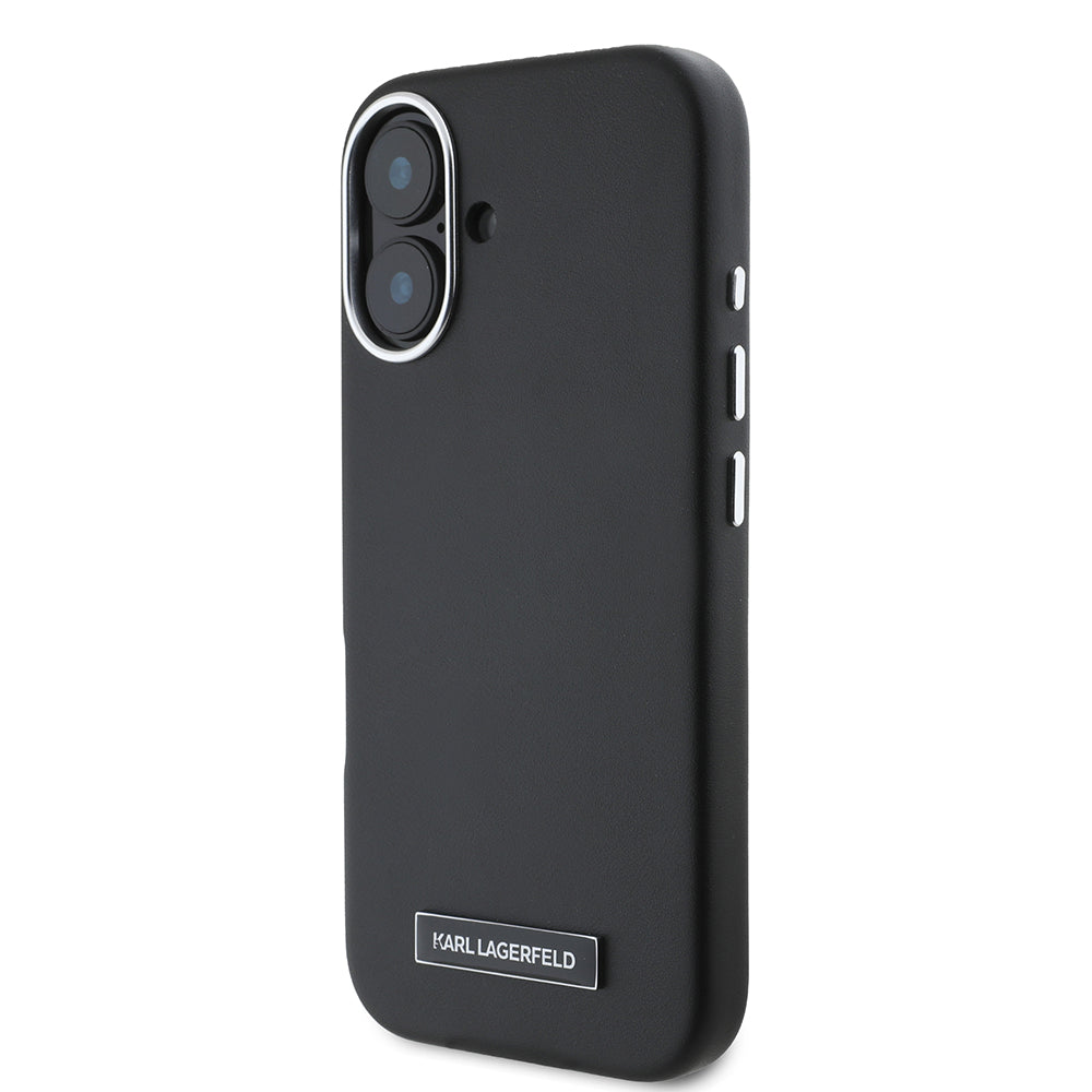 MagSafe Case for Apple iPhone 16 Plus, Karl Lagerfeld, FW Metal Plate, Black