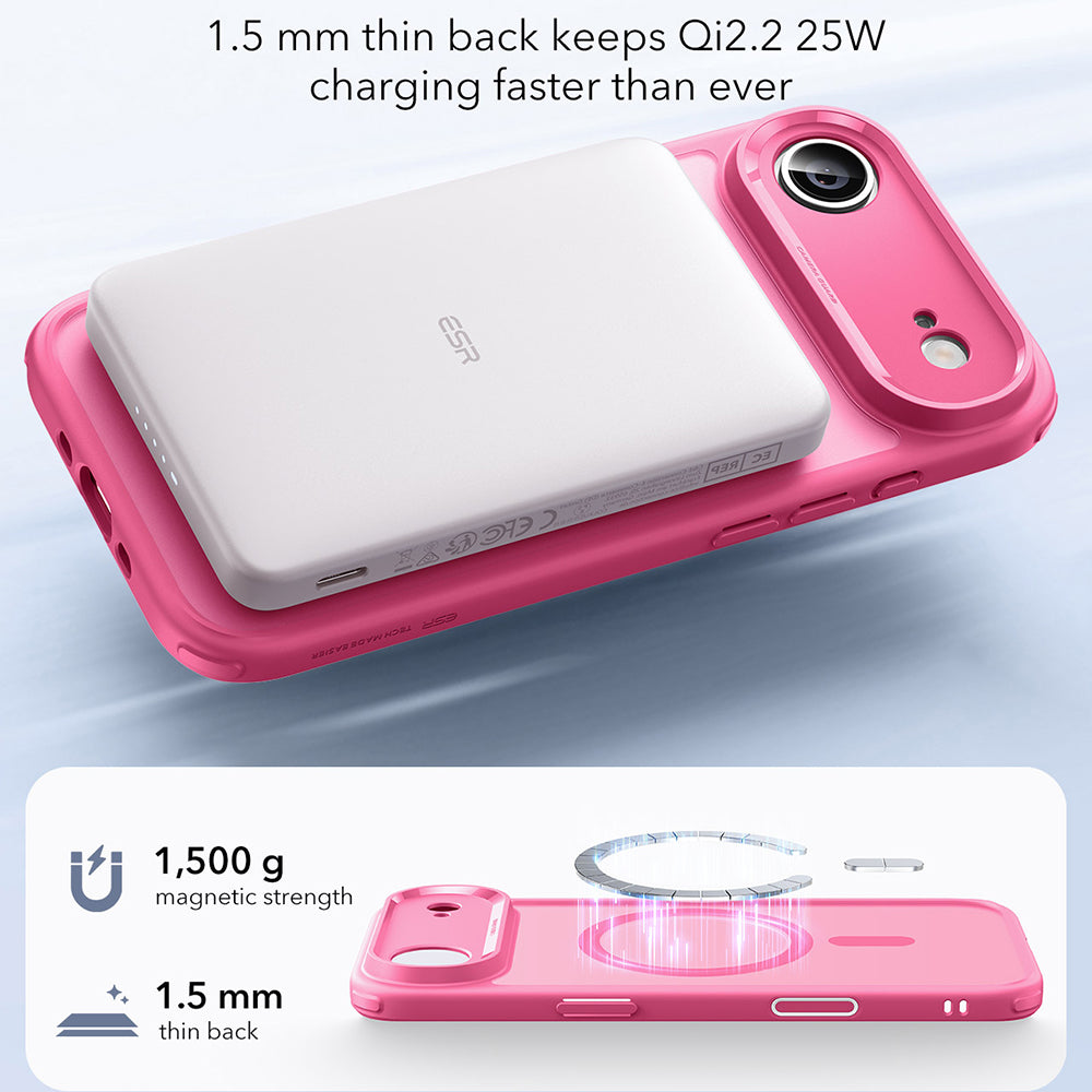 MagSafe Case for Apple iPhone 17 Air, ESR, Classic Hybrid, Satin Pink
