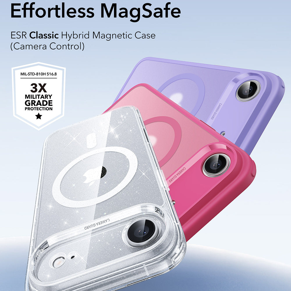 MagSafe Case for Apple iPhone 17 Air, ESR, Classic Hybrid Shimmer, Transparent