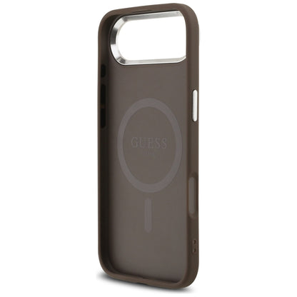 MagSafe Case for Apple iPhone 17 Air, Guess, 4G Triangle Logo, Silver Brown