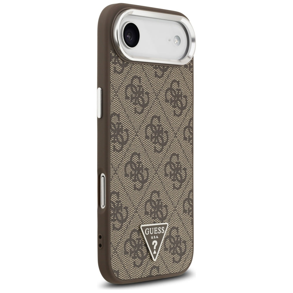 MagSafe Case for Apple iPhone 17 Air, Guess, 4G Triangle Logo, Silver Brown