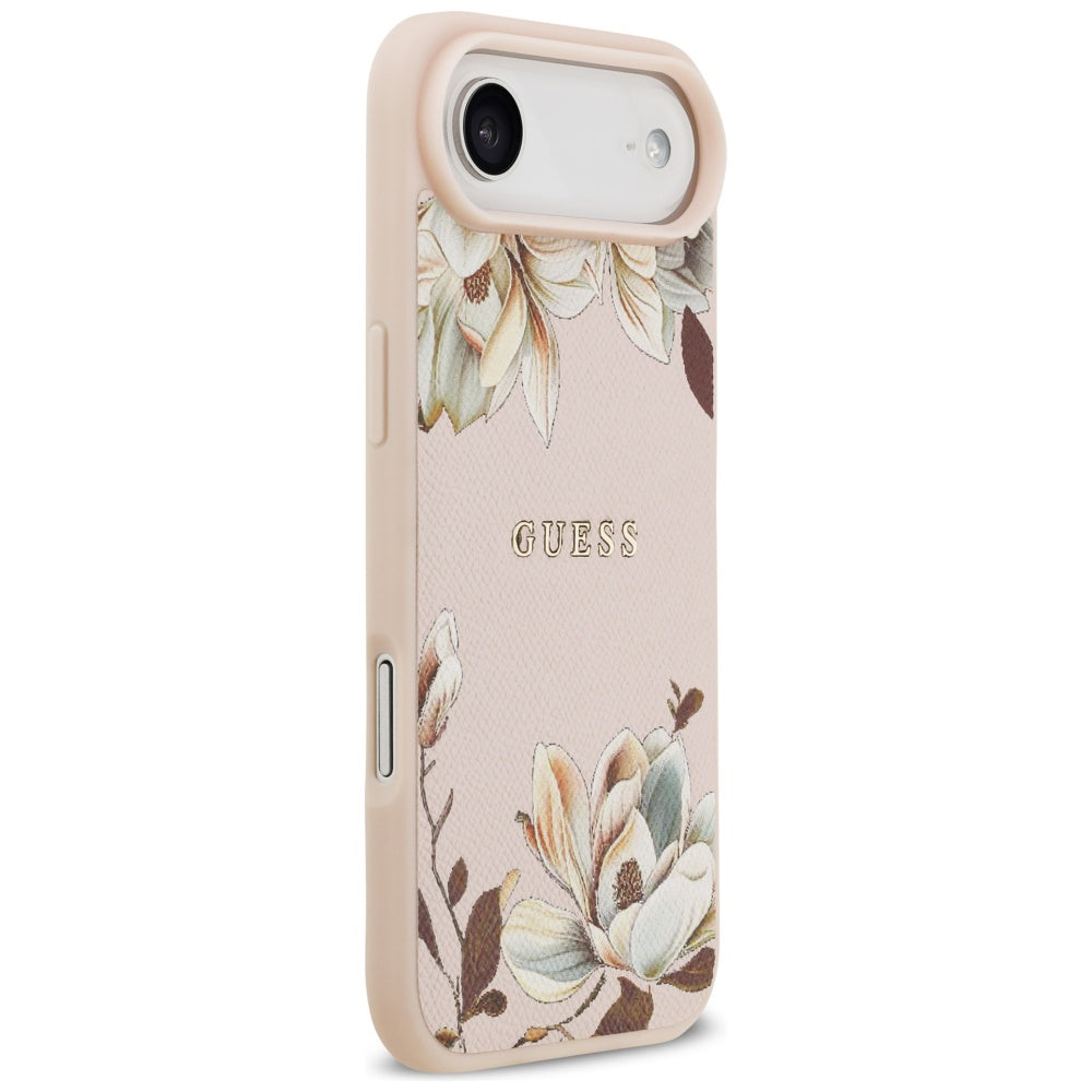 MagSafe Case for Apple iPhone 17 Air, Guess, Grained Flowers, Pink