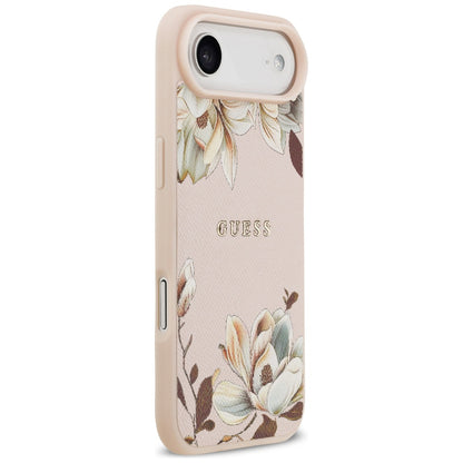 MagSafe Case for Apple iPhone 17 Air, Guess, Grained Flowers, Pink