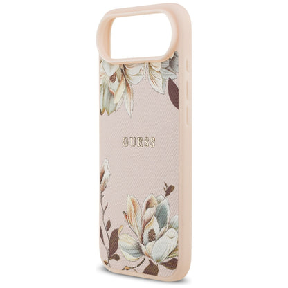MagSafe Case for Apple iPhone 17 Air, Guess, Grained Flowers, Pink