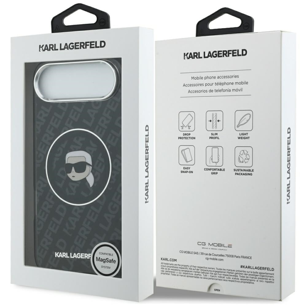 MagSafe Case for Apple iPhone 17 Air, Karl Lagerfeld, IML Karl's Head, Black