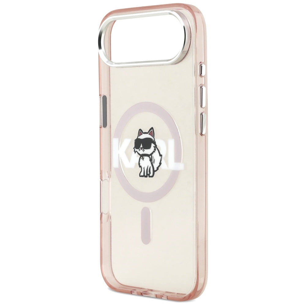 MagSafe Case for Apple iPhone 17 Air, Karl Lagerfeld, IML Sketch Logo Choupette, Pink