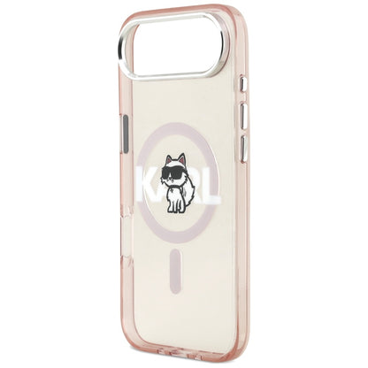 MagSafe Case for Apple iPhone 17 Air, Karl Lagerfeld, IML Sketch Logo Choupette, Pink