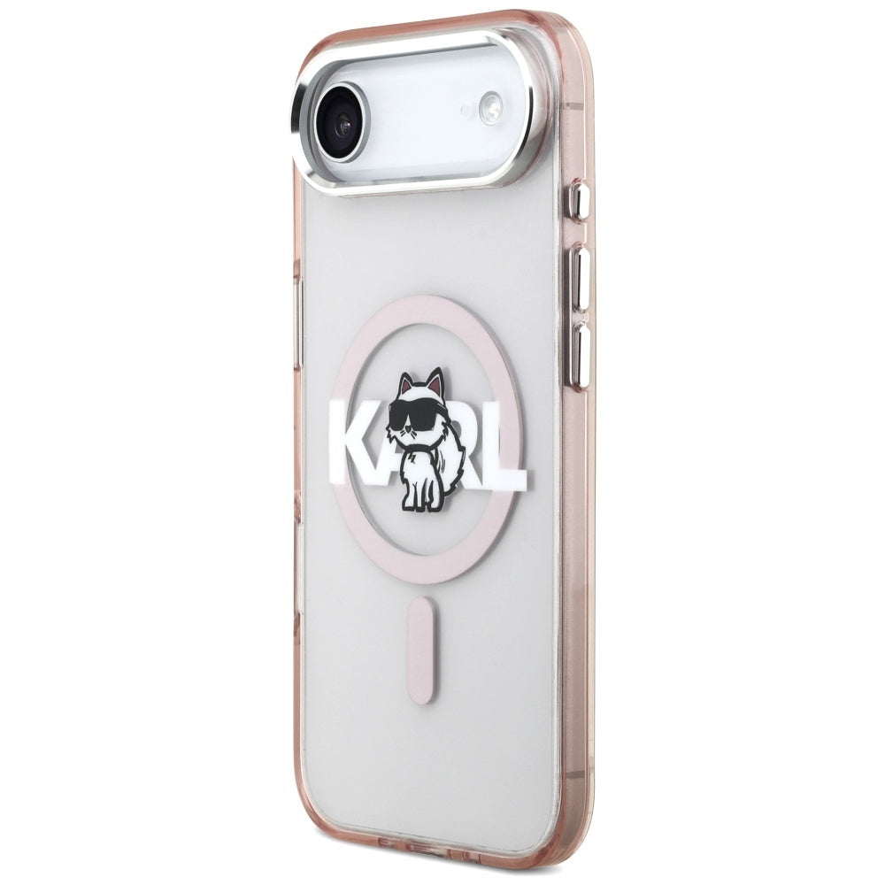 MagSafe Case for Apple iPhone 17 Air, Karl Lagerfeld, IML Sketch Logo Choupette, Pink