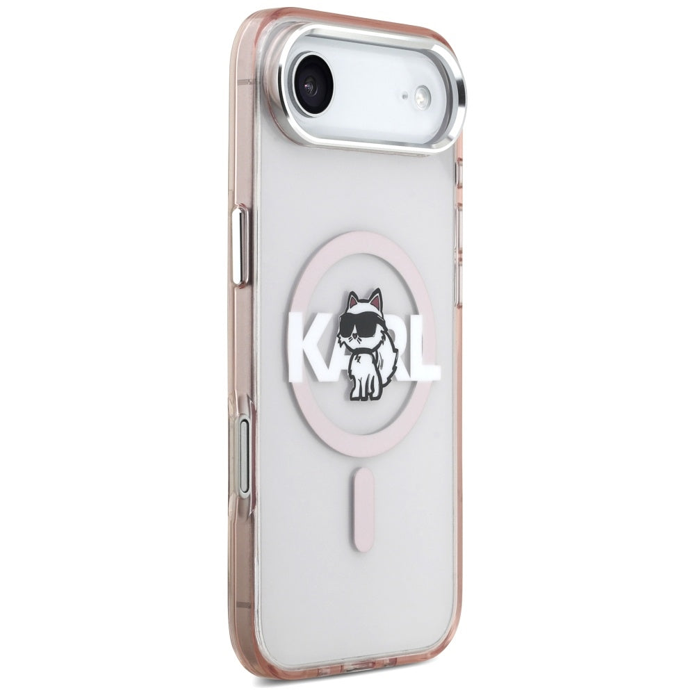 MagSafe Case for Apple iPhone 17 Air, Karl Lagerfeld, IML Sketch Logo Choupette, Pink