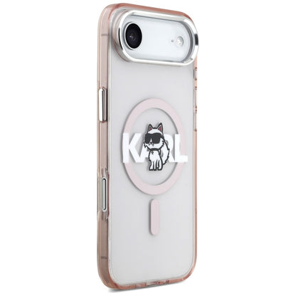 MagSafe Case for Apple iPhone 17 Air, Karl Lagerfeld, IML Sketch Logo Choupette, Pink