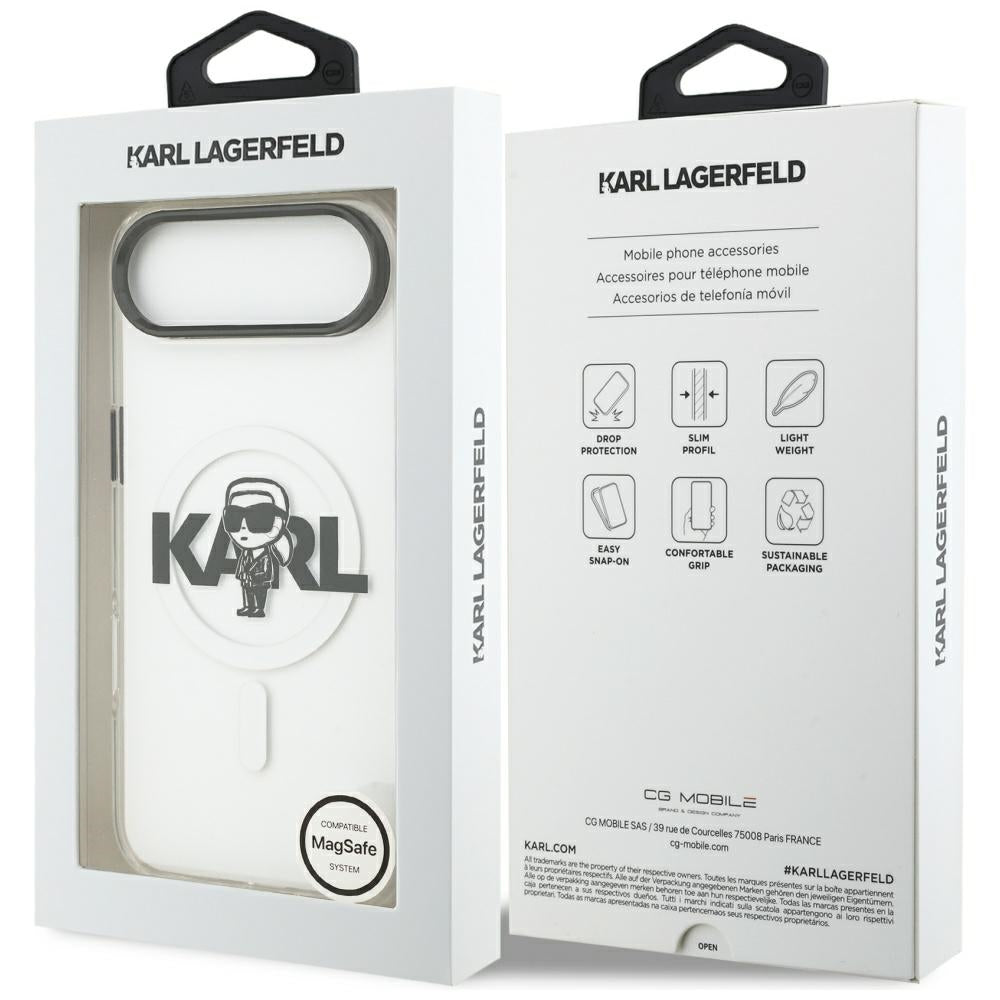 MagSafe Case for Apple iPhone 17 Air, Karl Lagerfeld, IML Sketch Logo Karl, Transparent