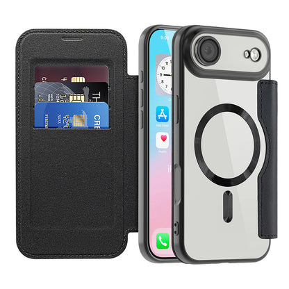 MagSafe Case for Apple iPhone 17 Air, Techsuit, SmartMag Book, Black