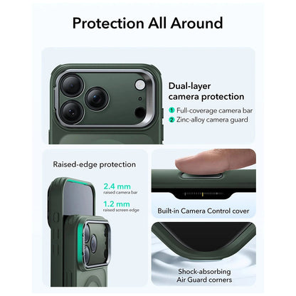 MagSafe Case for Apple iPhone 17, ESR, Classic Hybrid Kickstand, Satin Green