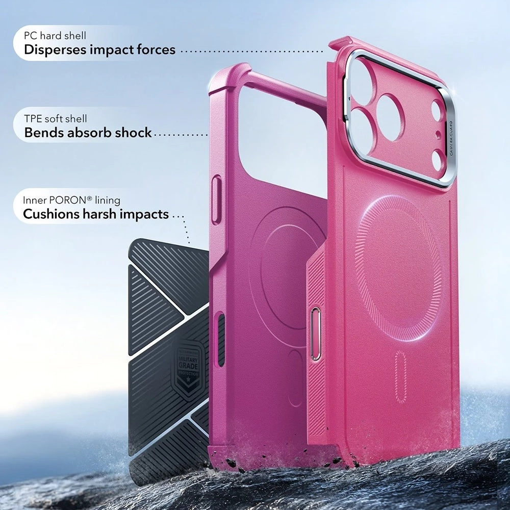 MagSafe Case for Apple iPhone 17 Pro, ESR, Cyber Armor Kickstand, Pink